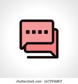message and chat icon pink outline 