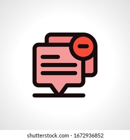 Nachricht und Chat-Symbol, rosafarbene Kontur 