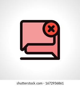 Nachricht und Chat-Symbol, rosafarbene Kontur 