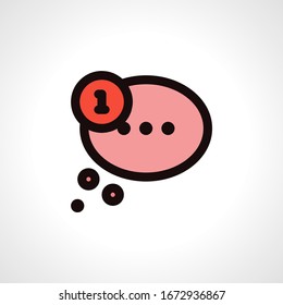 icono de mensaje y chat esquema rosado 
