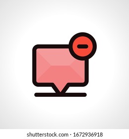 message and chat icon pink outline 