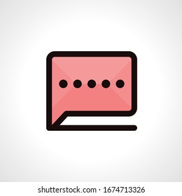 icono de mensaje y chat esquema rosado