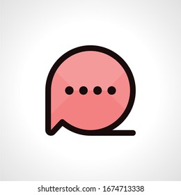 message and chat icon pink outline