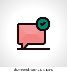 icono de mensaje y chat esquema rosado