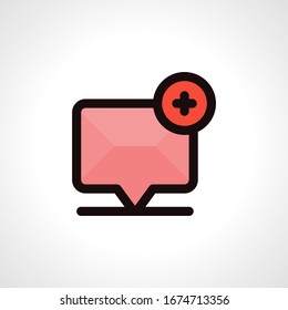 message and chat icon pink outline