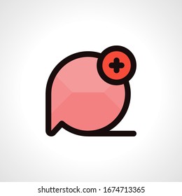 icono de mensaje y chat esquema rosado