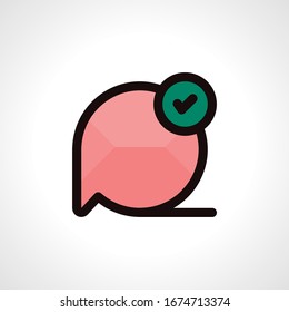 icono de mensaje y chat esquema rosado