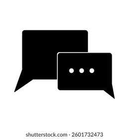Message, chat icon vector, message, chat, chatting, talk line icon vector. Social media message.  Black speech bubble . Vector illustration