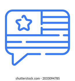 message, chat icon, vector design usa independence day icon.