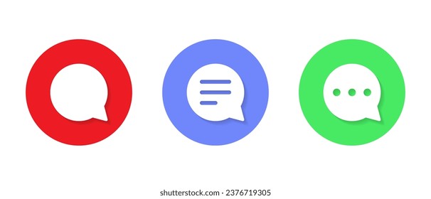 Message, chat icon vector in flat style. Speech bubble sign symbol