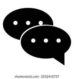 Message and Chat icon, vector sing in black.  Message symbol. social media comment button. sms sign. vector illustration. 