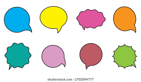 Mensaje, iconos de chat establecidos. Burbuja de discurso, colección de icono de mensaje. Vector.