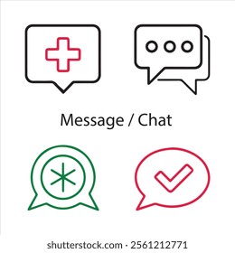 message and chat icons vector editable eps 10 icons set on a white background