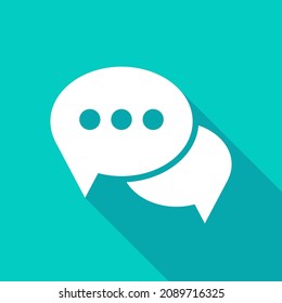 Message Chat Long Shadow Vector Icon