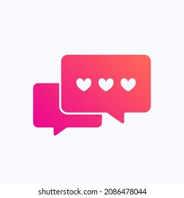 Message Chat Love Color Vector Icon