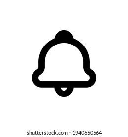 Message chat notification bell, line web or mobile interface vector icon. Isolated on white background. Sign for your web site design, logo, app, UI.