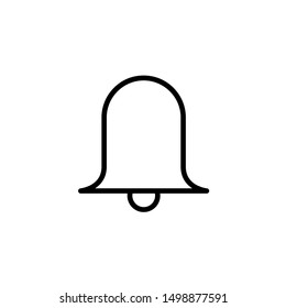Message, chat notification bell outline vector icon for apps