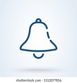 Message and chat notification bell outline vector icon