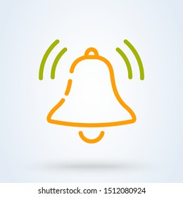 Message and chat notification bell outline vector icon