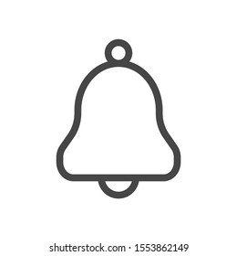 Message chat notification bell outline vector icon for apps isolated on white background.