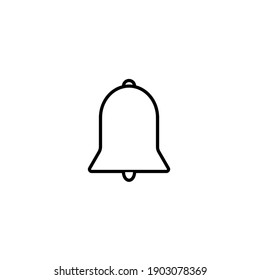 Message chat notification bell outline vector icon for apps