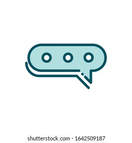 message chat speech bubble social media line and fill vector illustration