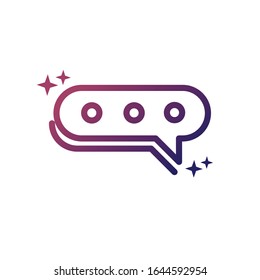 message chat speech bubble social media gradient style icon vector illustration