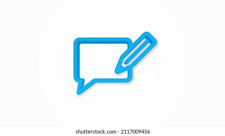 message, chat, speech bubble, talk, dialog realistic icon. 3d vector illustration. Isolated line color pictogram. Transparent shadows