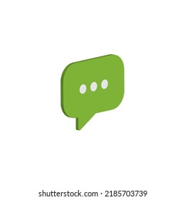 message, chat, speech bubble, talk, dialog isometric flat icon. 3d vector illustration. Pictogram isolated on a white background