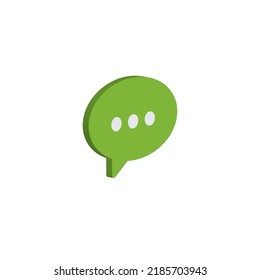 message, chat, speech bubble, talk, dialog isometric flat icon. 3d vector illustration. Pictogram isolated on a white background