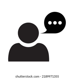 Icono de avatar del usuario de chat de mensajes | Ilustración del vector negro |