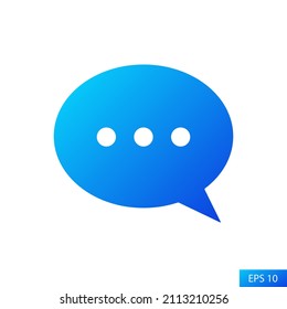 Message or chat vector icon in flat style design for website design, app, UI, isolated on white background. EPS 10 vector illustration.