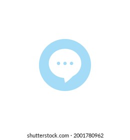 Message Or Chatting Blue Flat Icon For Web, App, Presentation , Etc, Eps 10