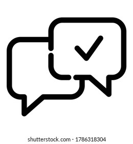 Icono De Comprobación De Mensajes Planos Aislados En Fondo Blanco