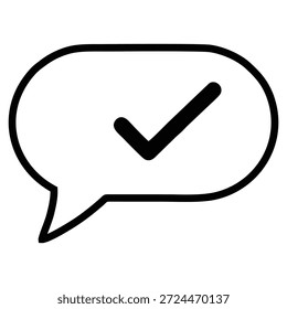 Message Check Outline Icon Design