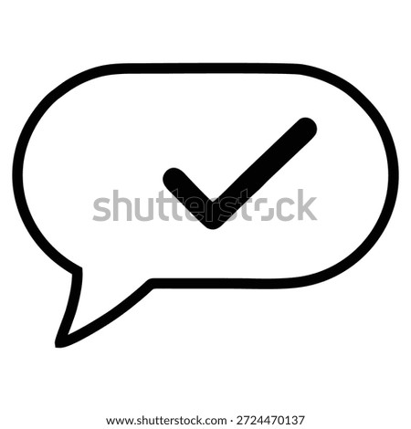 Message Check Outline Icon Design