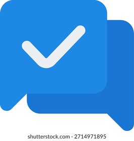 Message Check Vektorsymbol im modernen Stil, Chatbestätigung geliefert und verifizierte Kommunikation Illustration. Flachsymbol