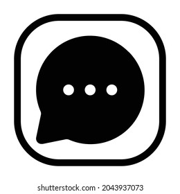 message circle Icon. Flat style rounded rectangle isolated on white background. Vector illustration