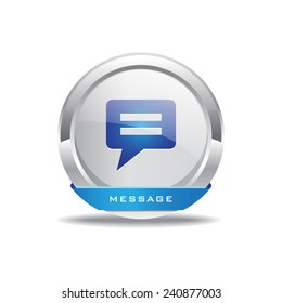Message Circular Vector Blue Web Icon Button