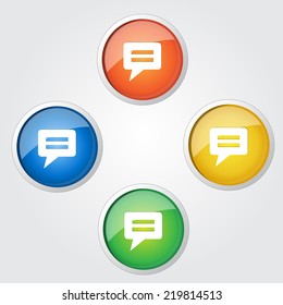 Message Circular Vector Colorful Web Icon Set Button
