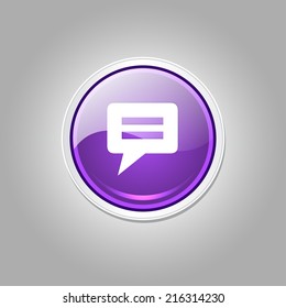 Message Circular Vector Purple Web Icon Button