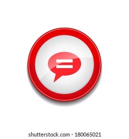 Message Circular Vector Red Web Icon Button