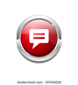 Message Circular Vector Red Web Icon Button
