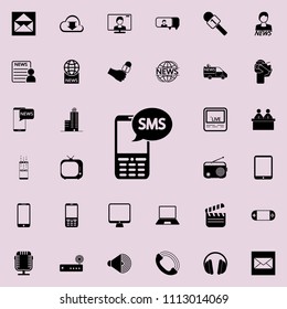 message in the classic phone icon. Detailed set of minimalistic icons. Premium graphic design. One of the collection icons for websites, web design, mobile app on colored background