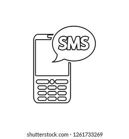 message in the classic phone icon. Element of Media for mobile concept and web apps icon. Thin line icon for website design and development, app development