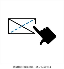 Message click, email check icon.