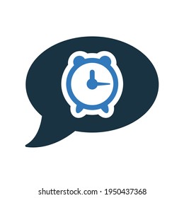 Message, clock, communication, time service icon. Editable vector isolated on a white background.