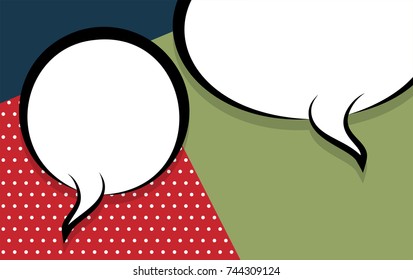 Message cloud background sticker. Blank empty boom halftone speech bubble Pop Art Style. Colored comic book text balloon conversation, dialog. Vector illustration. Colorful vintage retro space box.