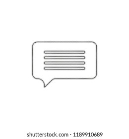 message cloud icon. Dotted outline silhouette with shadow on white background