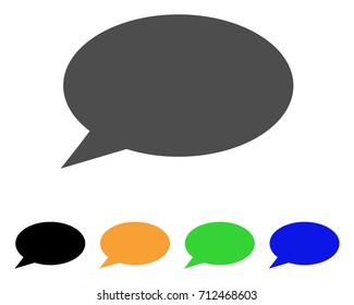 Message Cloud icon. Vector illustration style is a flat iconic message cloud symbol with black, gray, green, blue, yellow color variants. Designed for web and software interfaces.